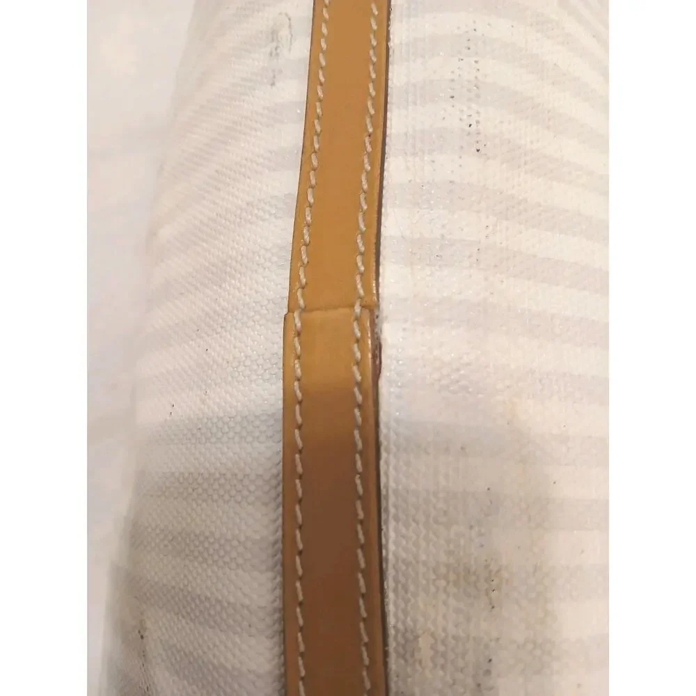 Fendi Pequin Striped White Satchel Handbag Purse Vintage Authentic Clean Classic